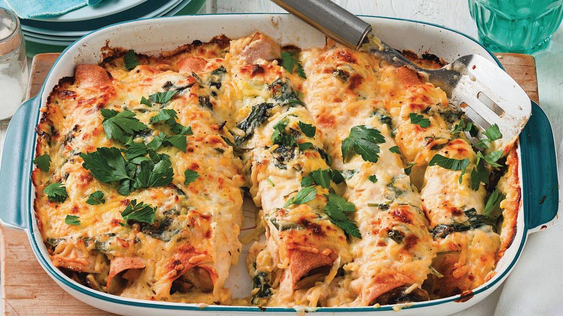 Creamy Chicken and White Bean Enchiladas Recipe is a Supper Sensation