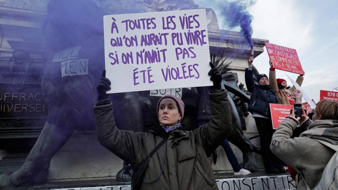 Thousands march in France over violence against women amid rape trial