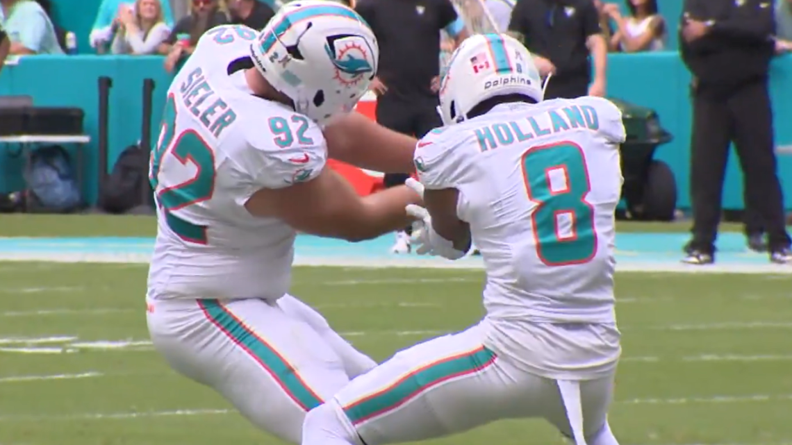 Dolphins DT Zach Sieler pays homage to ‘old teammate’ in sack celebration